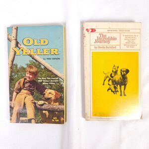 Vintage Animal Book Lot - Old Yeller & The Incredible Journey